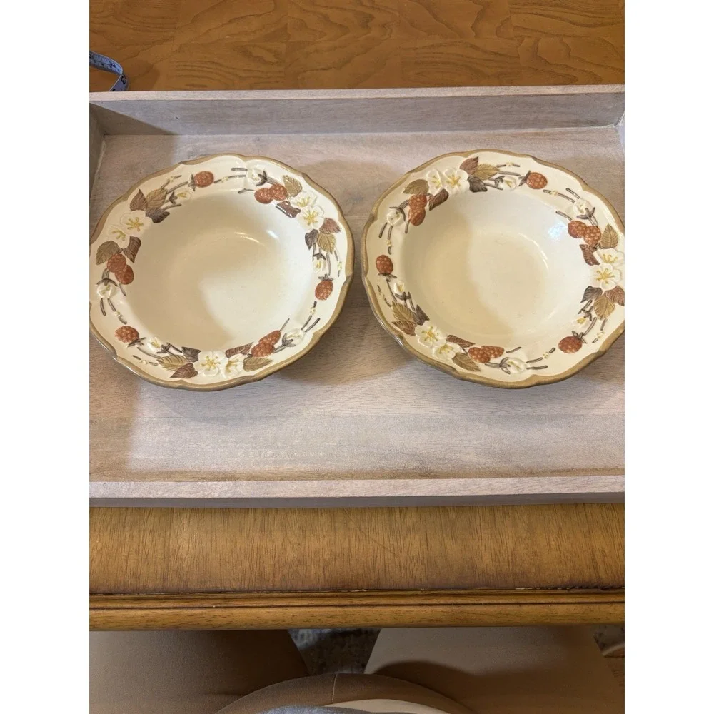 Metlox Poppytrail-AUTUMN BERRY Set Of 2‎ Bowls 8 Inches Wide